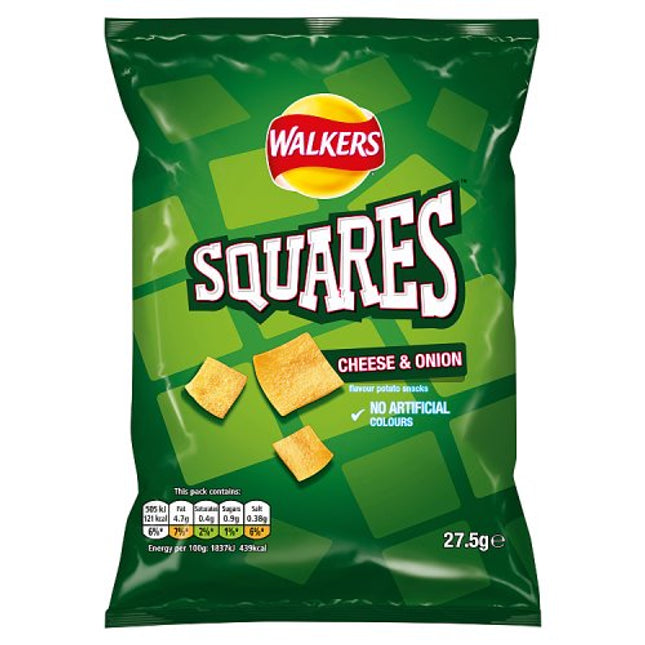 Walkers Squares Cheese & Onion Snacks 27.5g