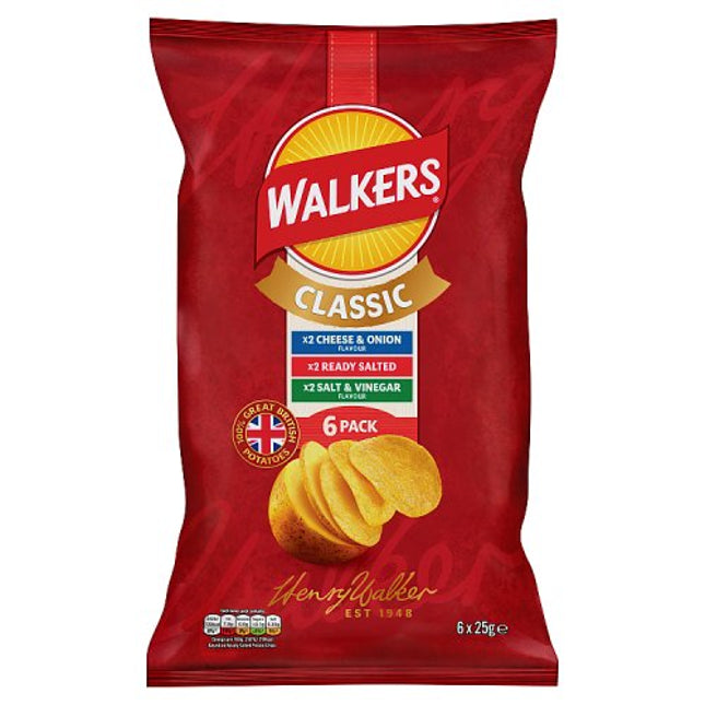 Walkers Classic Variety Multipack Crisps 6x25g