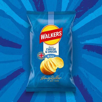 Walkers Cheese & Onion Multipack Crisps 6x25g
