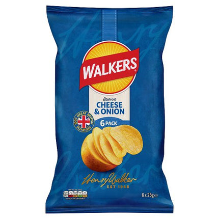 Walkers Cheese & Onion 6 Pack