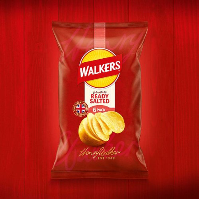 Walkers Ready Salted Crisps Multipack 6x25g