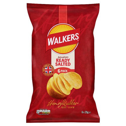 Walkers Ready Salted Crisps Multipack 6x25g