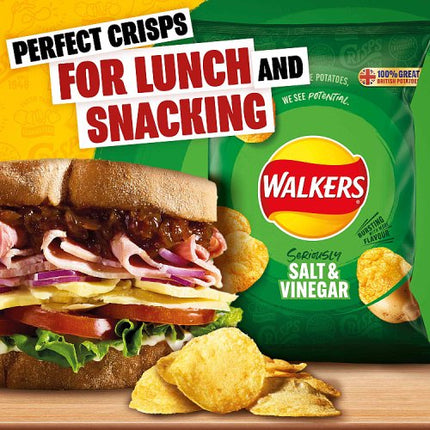 Walkers Salt & Vinegar Potato Crisps 6 x 25g
