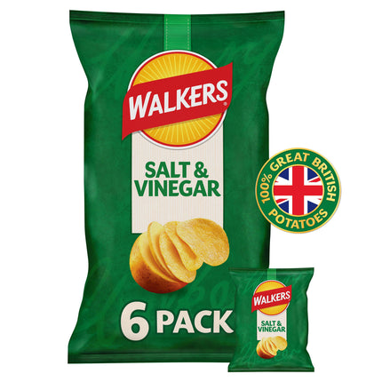 Salt & Vinegar Potato Crisps 6 x 25g