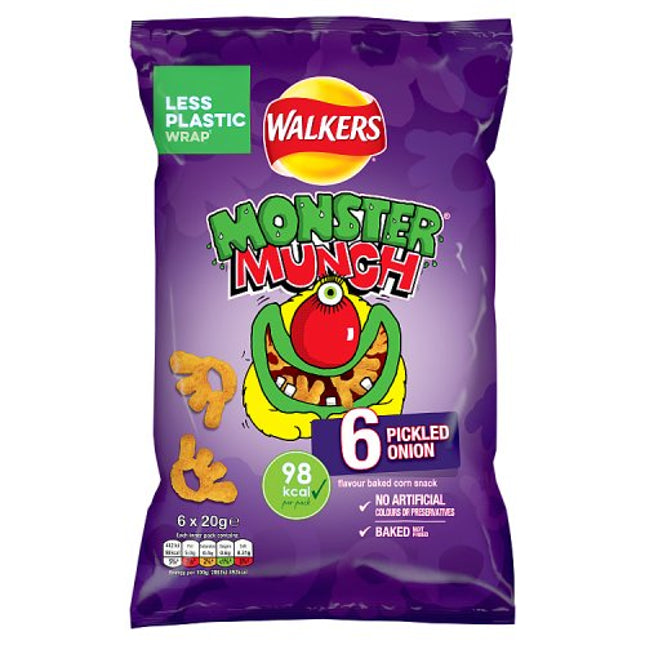 Walkers Monster Munch Pickled Onion Multipack 6x20g