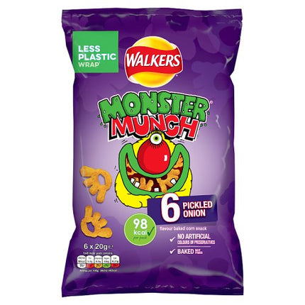 Walkers Monster Munch Pickled Onion   6 x 20g