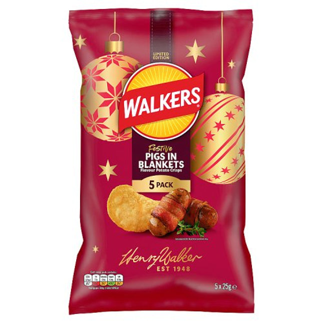 Walkers Pigs in Blankets Flavoured Crisps 5pk
