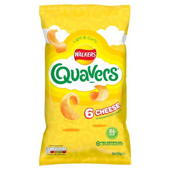 Walkers Quavers Cheese Multipack Crisps 6x16g