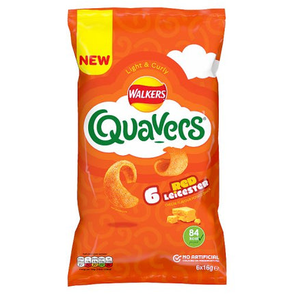Walkers Quavers Red Leicester Multipack Crisps 6x16g