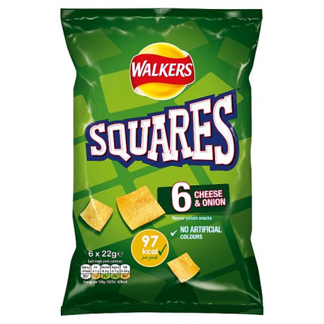 Walkers Squares Snacks Variety Multipack Crisps 6x22g