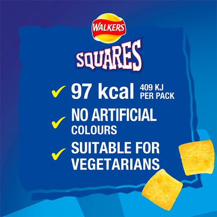 Walkers Squares Salt & Vinegar Multipack Crisps 6x22g