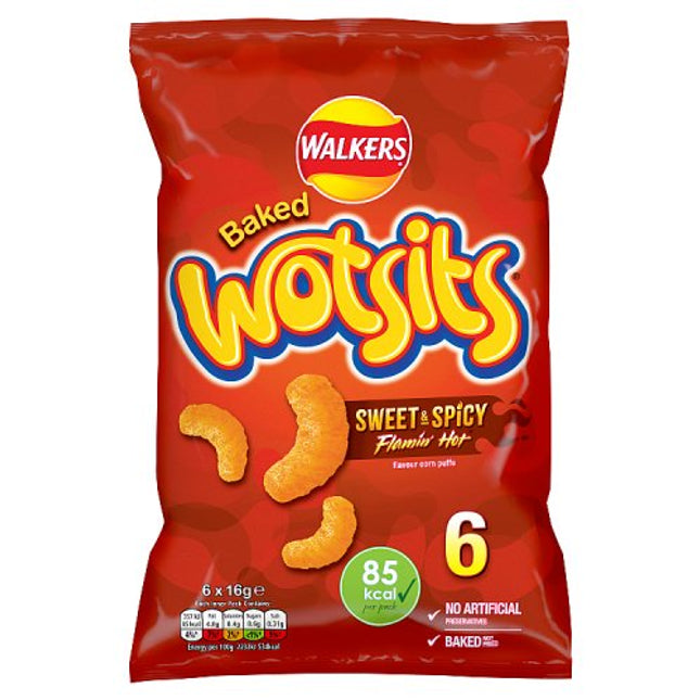 Walkers Wotsits Flaiming Hot Puffs 6 x 16.5g
