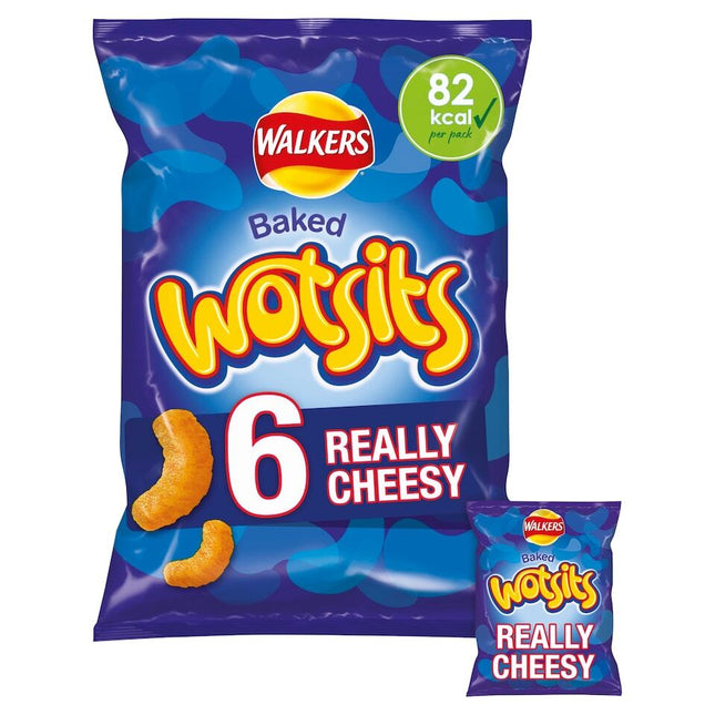 Wotsits Really Cheesy Snacks Multipack Cheese Crisps 6x16.5g