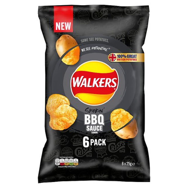 Walkers BBQ Multipack Crisps 6x25g