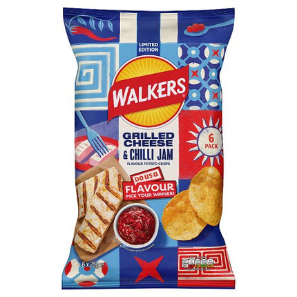 Walkers Grilled Cheese & Chilli Jam Crisps 6x25g