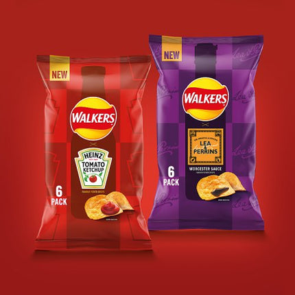 Walkers Heinz Tomato Ketchup Multipack Crisps 6x25g