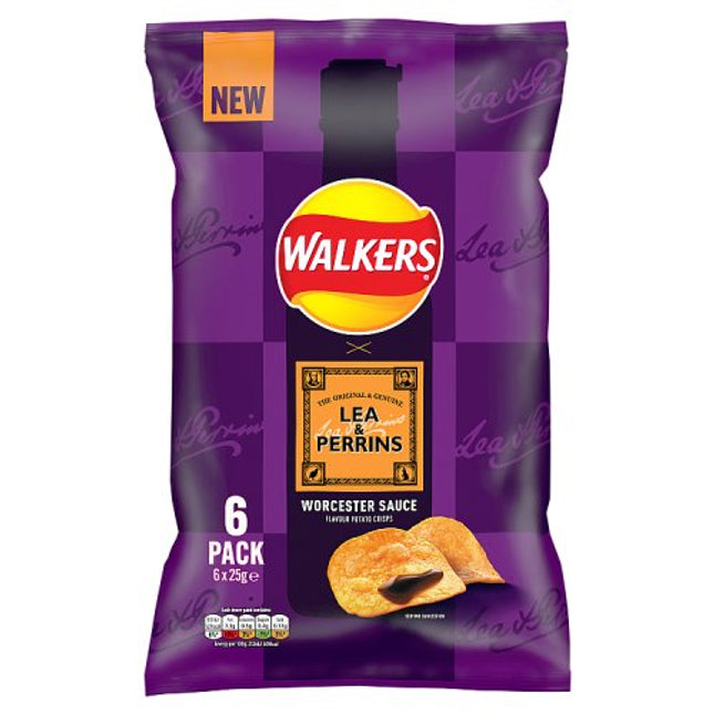 Walkers Lea & Perrins Worcestershire Sauce 6x25g