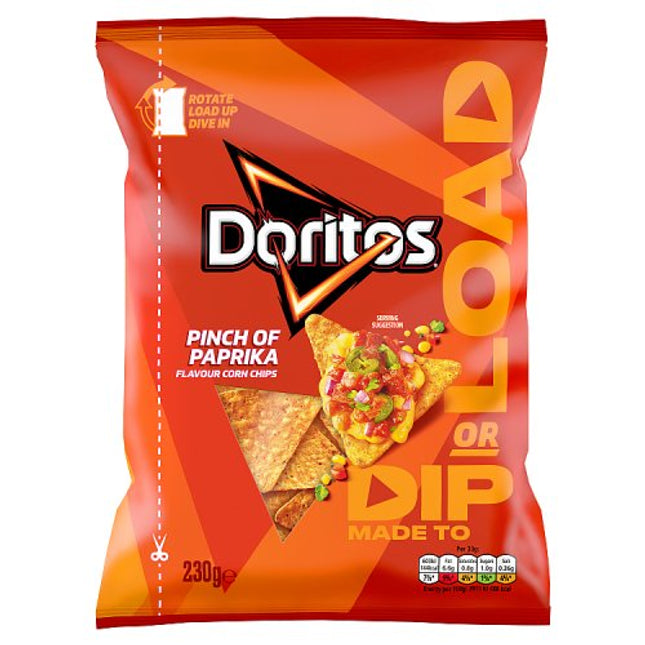 Doritos Dip or Load Pinch of Paprika Sharing Crisps 230g