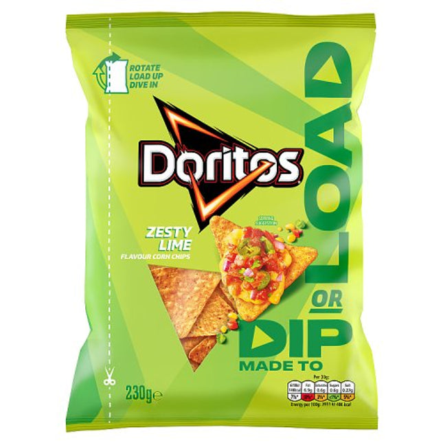 Doritos Dip or Load Zesty Lime Sharing Crisps 230g