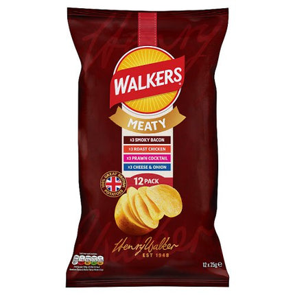 Walkers Meaty Variety Crisps 12x25g