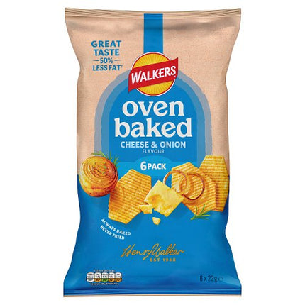 Walkers Oven Baked Cheese & Onion 6 x 22g
