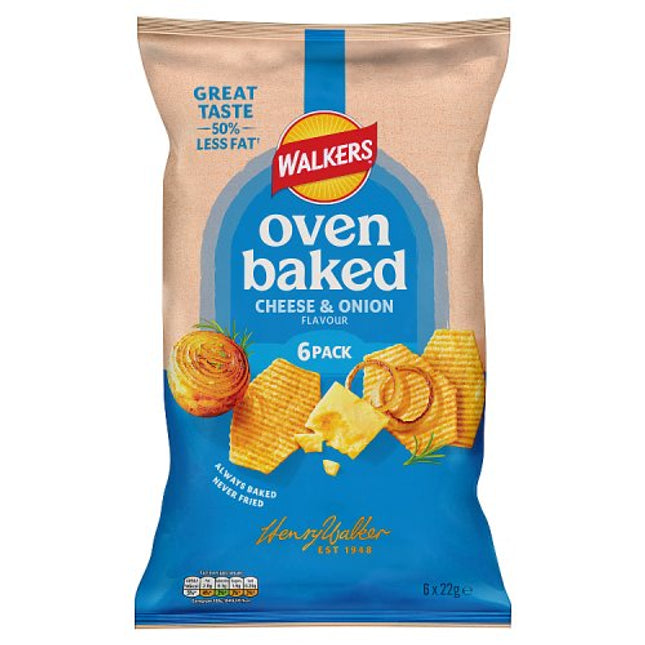 Walkers Oven Baked Cheese & Onion 6 x 22g