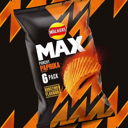 Walkers Max Punchy Paprika Multipack Crisps 6x27g