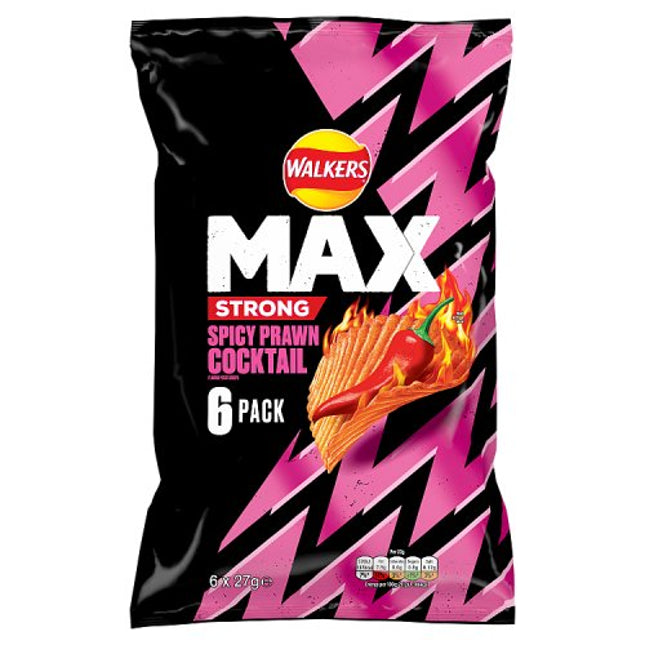 Walkers Max Strong Prawn Cocktail 6x27g