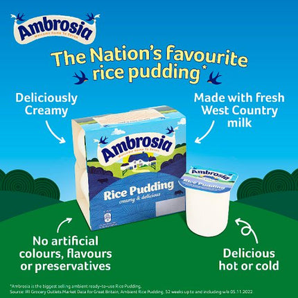 Ambrosia Rice Pudding Multipack Pots 4x125g