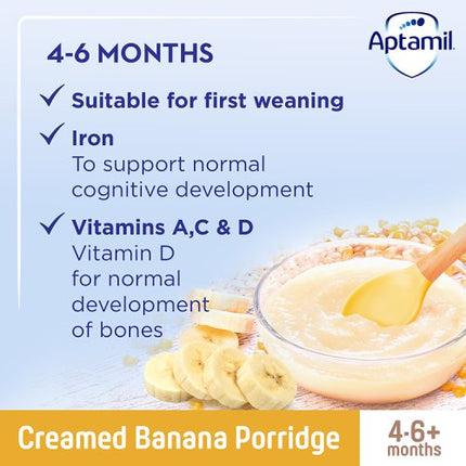 Aptamil Creamed Banana Porridge 4-6+ Months 125g
