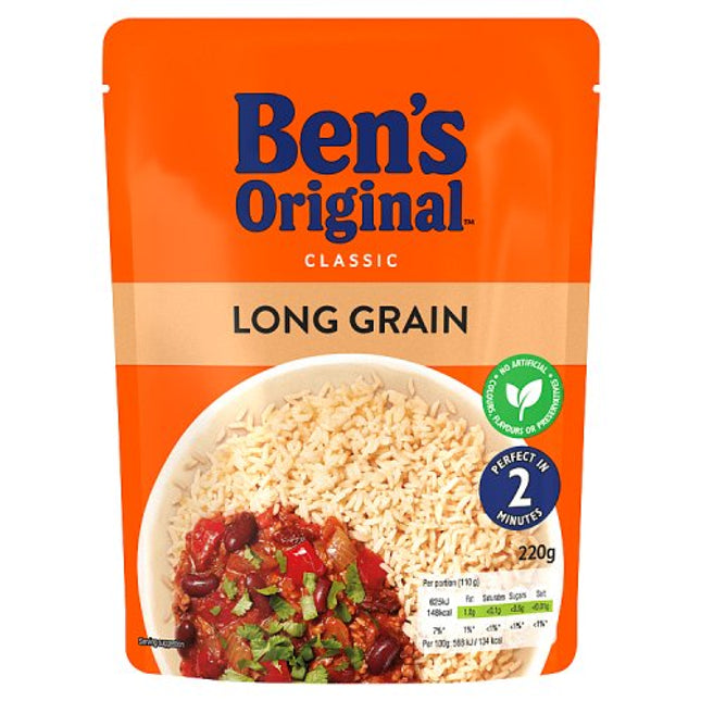 Ben's Original Ready to Heat Rice Long Grain Rice 220g