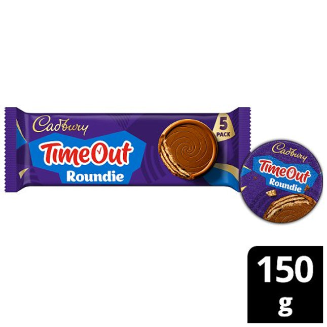 Cadbury Time Out Roundies Biscuits 5 Pack 150g