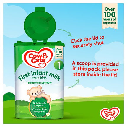 Cow & Gate 1 First Infant Baby Milk Formula Powder from Birth 800g