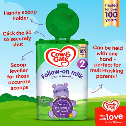 Cow & Gate 2 Follow On Baby Milk Formula Powder 6-12 Months 800g