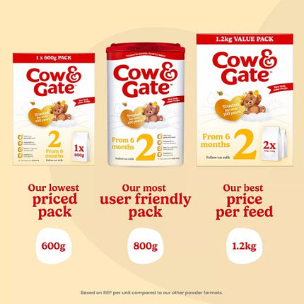 Cow & Gate 2 Follow On Baby Milk Formula Powder 6-12 Months 800g