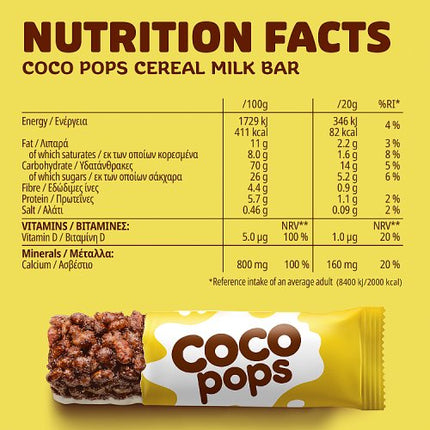 Kelloggs Coco Pops Cereal Bar 4x20g Pm £1.49