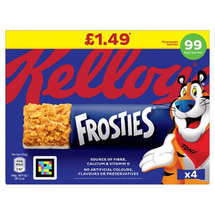 Kelloggs Frosties Cereal Bar 4x25g PMP £1.49