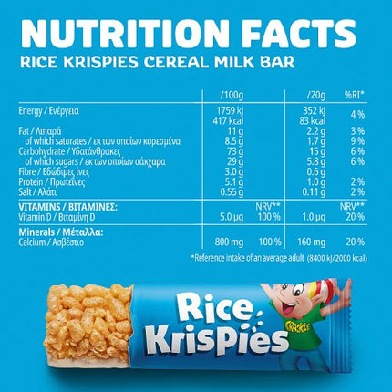 Kelloggs Rice Krispies Cereal Bar 4x20g PMP £1.49