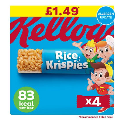 Kelloggs Rice Krispies Cereal Bar 4x20g PMP £1.49