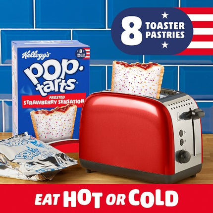 Kellogg's Pop Tarts Frosted Strawberry Sensation Pastry Snacks 8x48g 384g