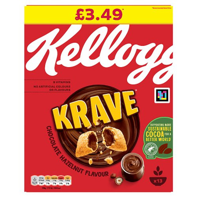 Kellogg's Krave Hazelnut Breakfast Cereal 410g £3.49