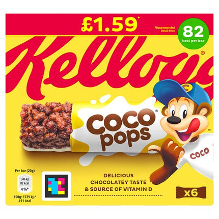 Kellogg's Coco Pops Cereal Bars 6x20g £1.59