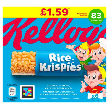 Kellogg's Rice Krispies Cereal Bars 6x20g £1.59