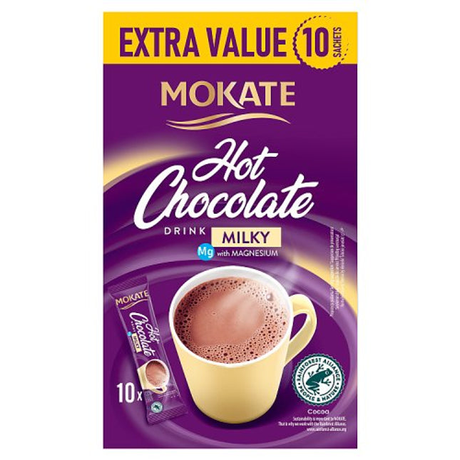 Mokate Milky Instant Hot Chocolate Sachets x10 180g