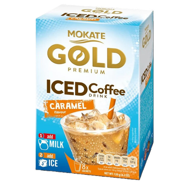 Mokate Gold Premium Caramel Iced Coffee Sachets x8 120g