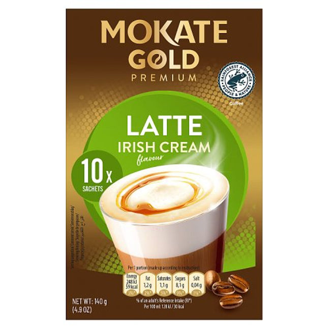 Mokate Gold Premium Irish Cream Latte Instant Coffee Sachets x10 140g