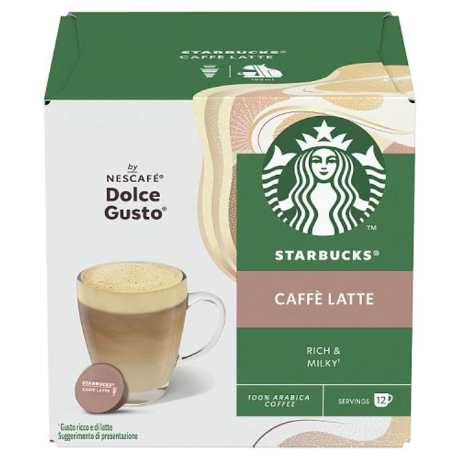 Starbucks by Nescafé Dolce Gusto Caffe Latte Coffee Pods x12 121.2g