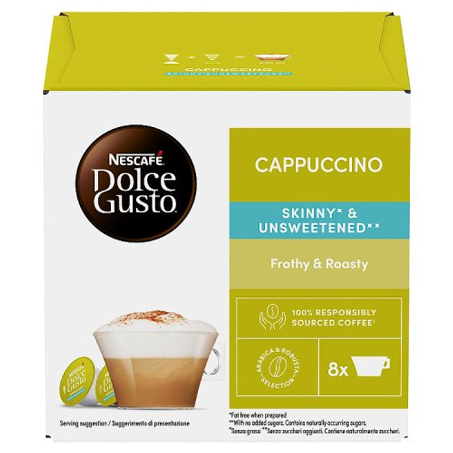 Nescafé Dolce Gusto Skinny & Unsweetened Cappuccino Coffee Pods x16 161.6g