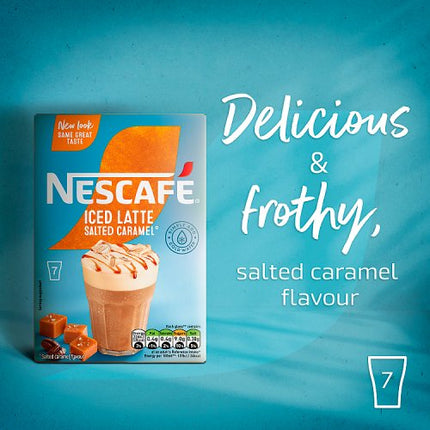 Nescafé Salted Caramel Iced Latte Instant Coffee Sachets x7 101.5g