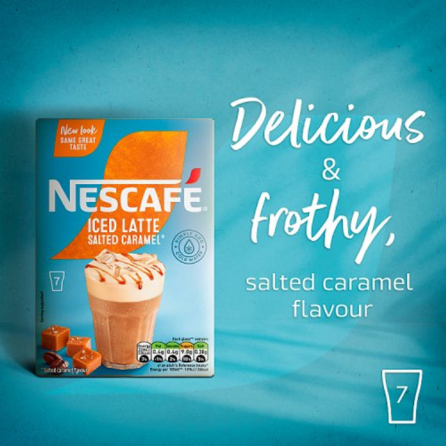 Nescafé Salted Caramel Iced Latte Instant Coffee Sachets x7 101.5g